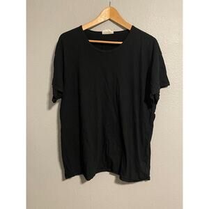 The White Briefs Mens T Shirt Large Black Organic Cotton Crew Neck Short Sleeve